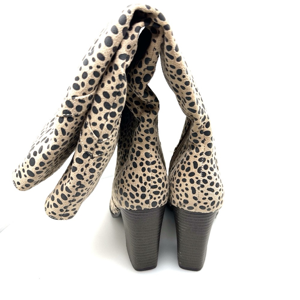 NWOB Journee Kyllie Wide Calf Boots Color:Light Brown/Black Cheetah Print 7.5WC - Picture 7 of 13